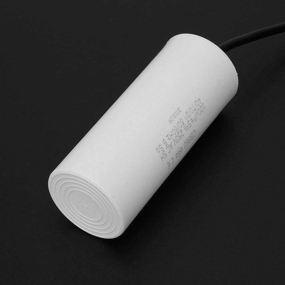 New Deal CBB60 Run Capacitor with Wire Lead 250V AC 100uF 50/60Hz Run Round Capacitors for Motor Air Compressor, Air Conditioners, Compressors and Motors - Heat Resisting, Low Leakage and Low Impedance