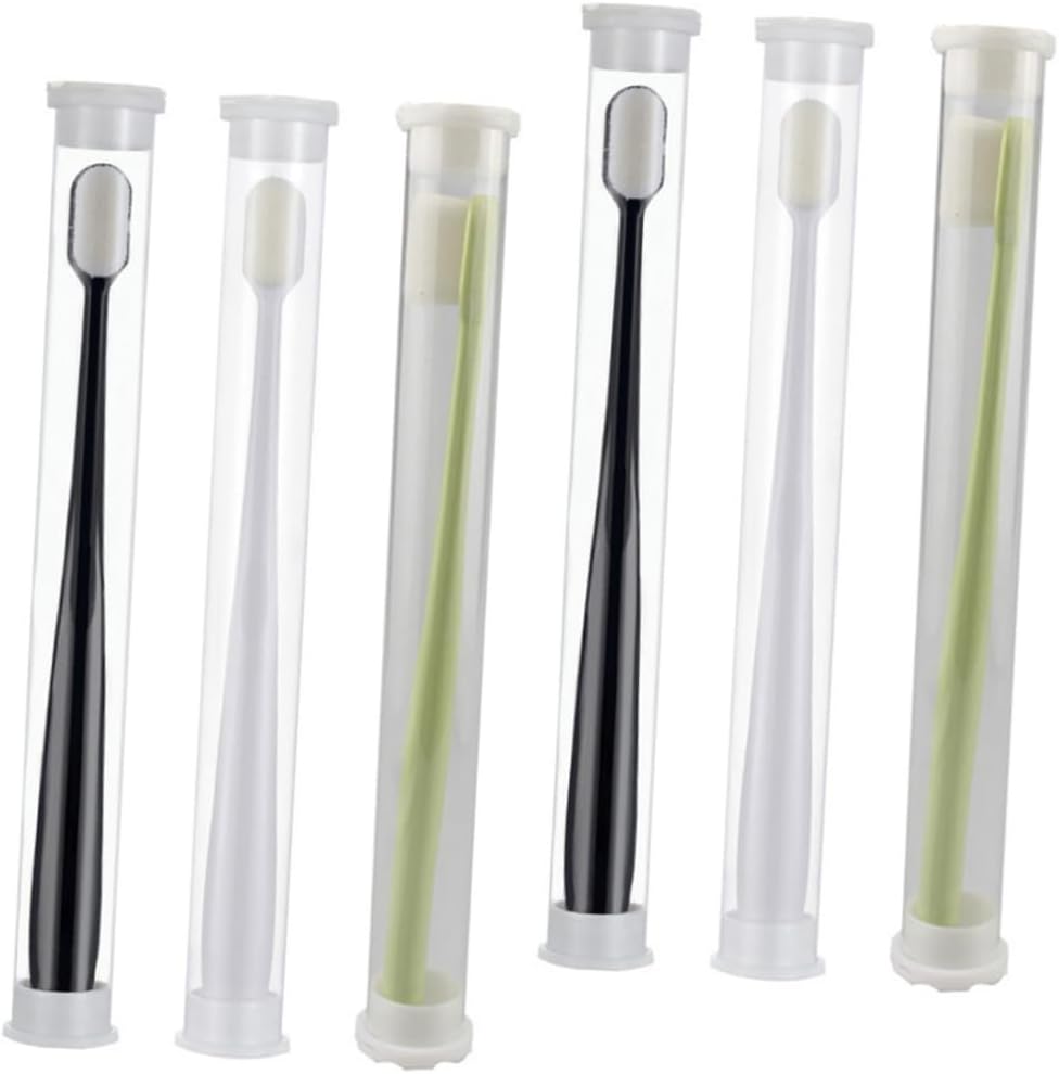 Escovas de Dentes Manuais Micro Nano Ultra Finas - 6 Peças para Gestantes e Idosos, Acessórios Portáteis de Cuidado Dental