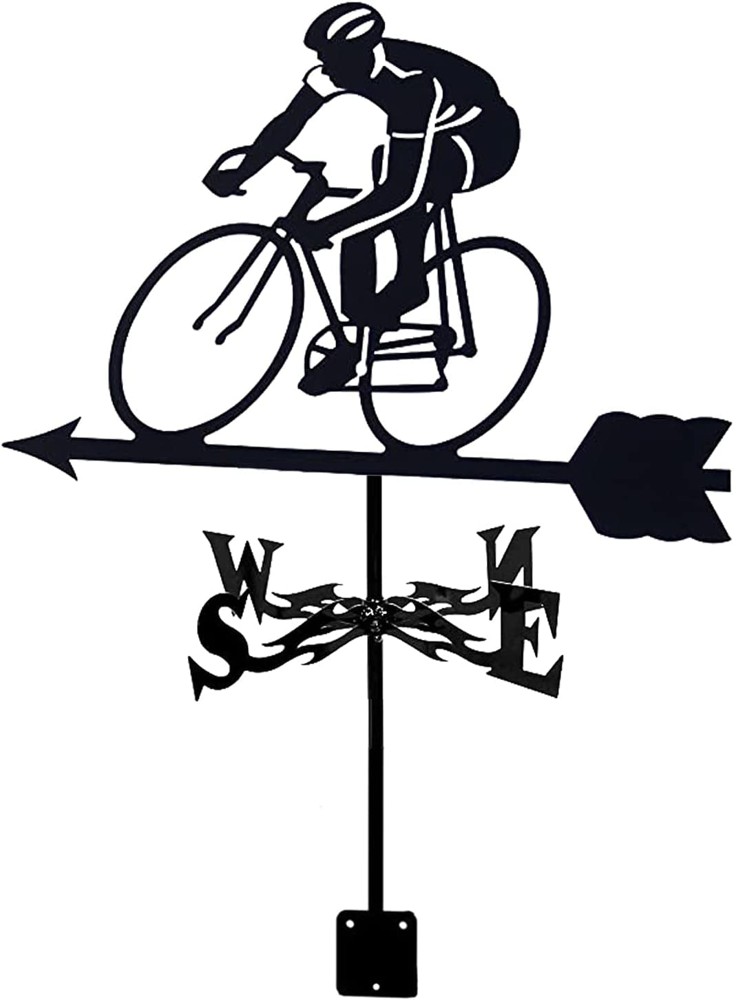 WIQUYBML Wind Direction Indicator,Weather vanes, Weathercock Indicator Retro Scene Garden Weather Vane Measuring Tools -Cyclist Bicycle