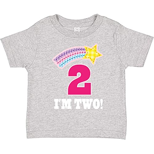 inktastic 2nd Birthday 2 Year Old Girls Rainbow Star Toddler T-Shirt 3T 0060 Heather Grey 29998