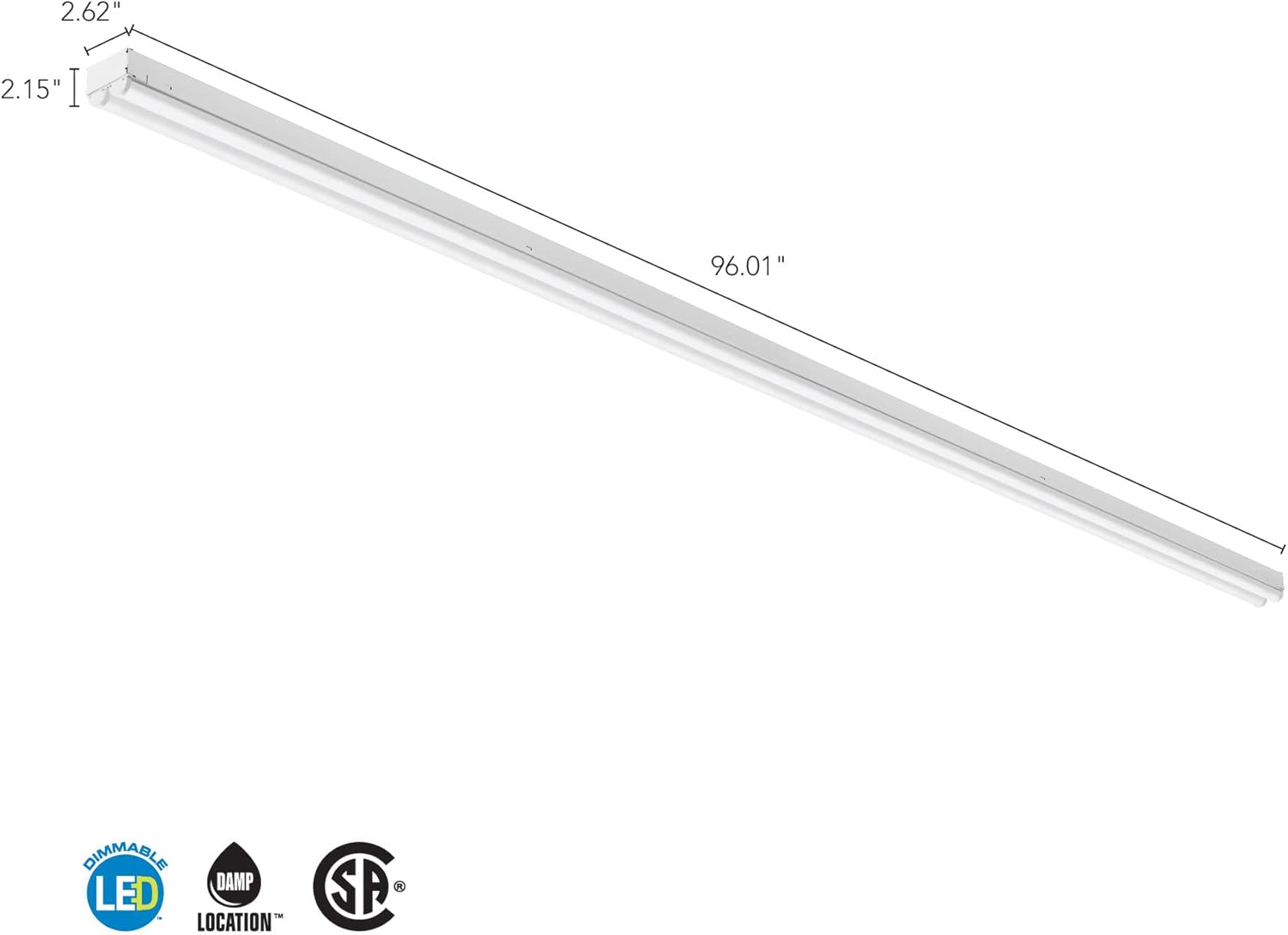 White 96'' LED Under Cabinet Strip Light
