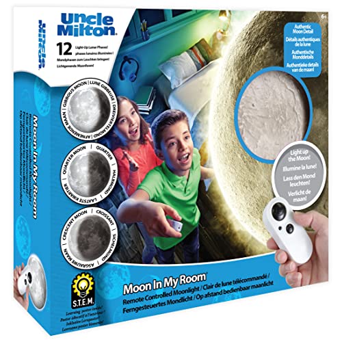 Basic Fun 5102 Uncle Milton Moon In My Room - 12 Light-Up Lunar Phases, Remote Control Or Automatic, Stem Toy thumb #7