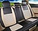 Amooca Car Seat Covers Full Set Automotive Seat Protection Fit for Most Cars SUVs Front & Back Seats Waterproof Nappa Leather Car Seat Cushion Protector Black & Beige