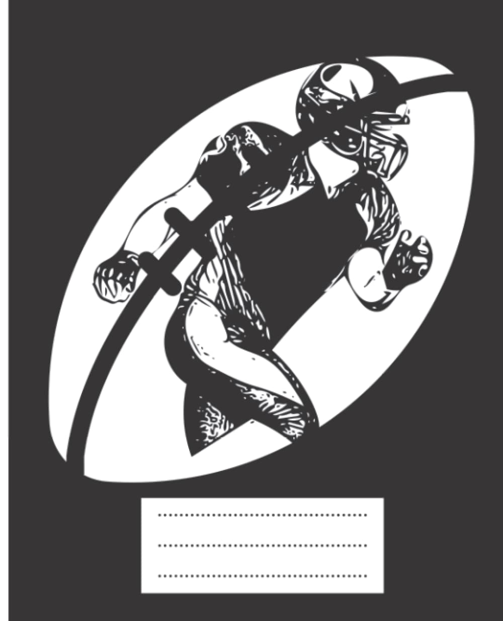 Football Composition Notebook Wide Ruled Black & White: 110 Pages | Dimensions - 7.5" x 9.25" | Soft Matte Cover Ideal for High School Kids, Teens, Students | Writing Book for Football Lovers