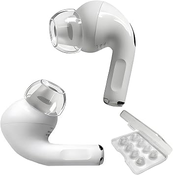Soft Clear Liquid Silicone Ear Tips for AirPods Pro/2 4 Pairs XS/S/M/L