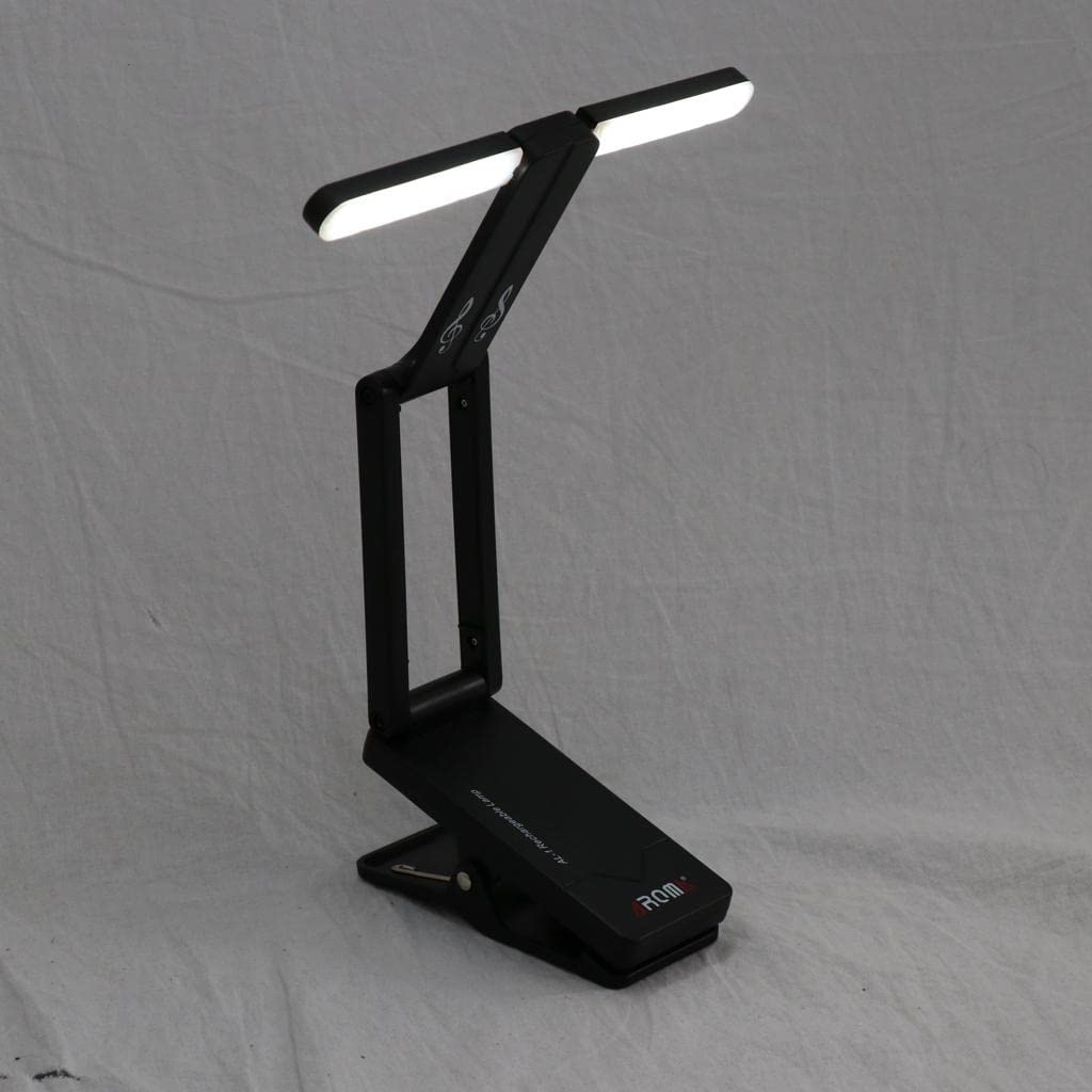 Lámpara de pie plegable para piano musical con LED recargable para cama, escritorio, lectura, estudio, tamaño compacto, diseño flexible de clip, perfecto para soportes de música, pianos,
