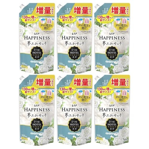 【まとめ買い】 レノアハピネス 夢ふわタッチ ホワイトティーの香り つめかえ用 増量サイズ P&G × 6個