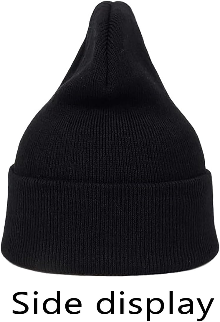 Men Women Winter Embroidered Cuff Beanie Hat Knit Skull Cap - Image 5