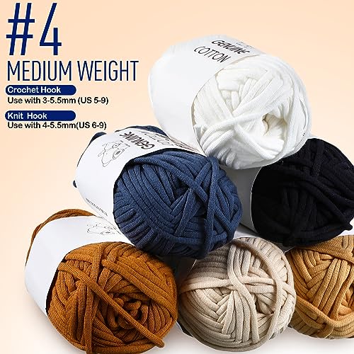 Image of Timgle 18 Pack Beginners Crochet Yarn Cotton Yarn for Crocheting and Knitting with Easy to See Stitches Cotton Nylon Blend Yarn for Crochet Kit Making(Nature Colors)