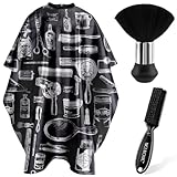 NICEMOVIC Hair Cutting Barber Cape with Neck Duster Brush and Barber Brush, Professional Barber Accessories Cleaning Supplies for Salon Haircut Styling