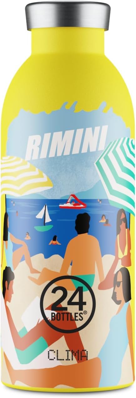 24BOTTLES Clima Bottle - Borraccia Termica 500 ml, Borraccia Acciaio Inox, Bottiglia Termica 100% Ermetica (24h Cold 12h Hot), Design Italiano, Borracce Termiche, Water Bottle Rimini