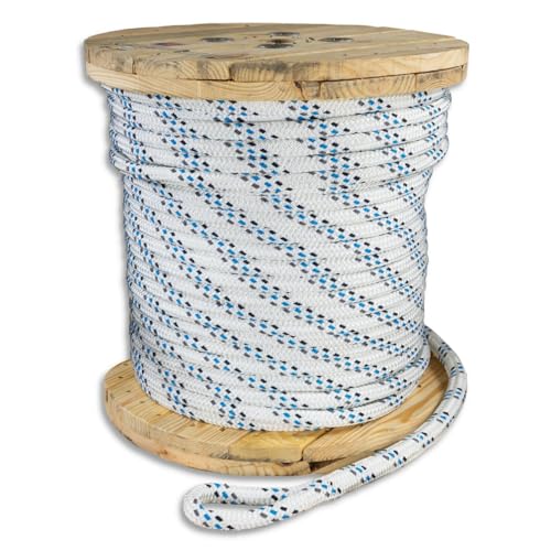 Premium Polyester Double Braid Cable Pulling Rope | Made in USA | Highest Strength | 7/8 inch x 600 feet
