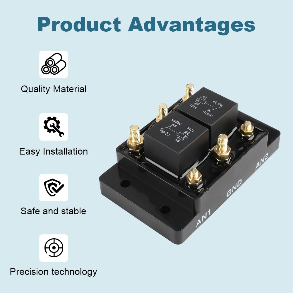 Forward and Reverse Relay Module Compatible with Tarp Motor, Winch Motor, Snow Plow and Lift Replacement for 5541100, 24452, 13994, K10746M, ATP011, ATP0110, CH 24452