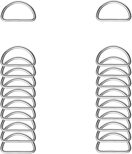 Miniatura 51 de Anillos en D soldados con autógena de metal fuerte anillo en D semicircular para collares de mascotas, bolsa de hardware, anillo de hebilla, correa