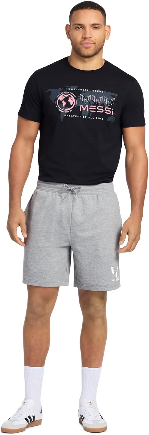 Messi Mens Lifestyle Essential Wingstar Shorts, Comfortable Fit with Drawstring - Image 2