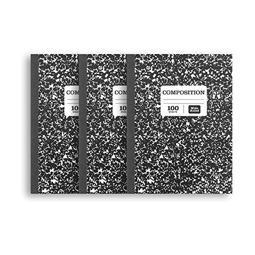 Carnet de notes ligné noir marbré Pen+Gear pour le bureau et les cours de fac