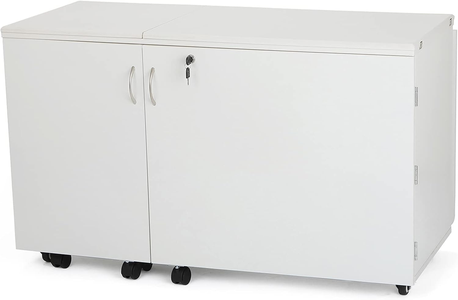 Kangaroo Sewing Furniture Aussie Sewing Cabinet with Kiwi Storage Caddy - Ash White
