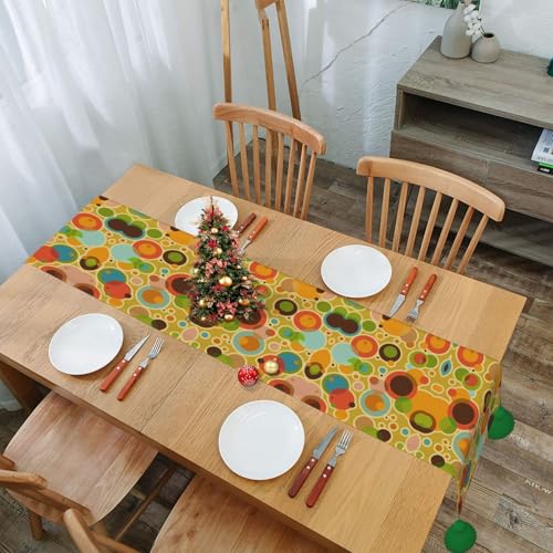 Chemin de table imprimé abstrait coloré pour salle à manger et table basse chic - 8