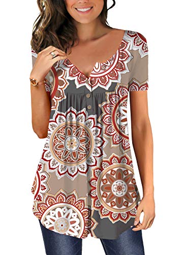 Mystry Zone Women s Summer Street Printed Tops Funny Juniors T Shirt Short Sleeve Tees Brown XX-L