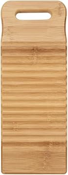 Bamboo Wood Washing Clothes Washboard Laundry Washboard, Laundry Cleaning Board Manual Clothes Washing Tool for Home School15.7 * 5.9 * 0.7 Inch