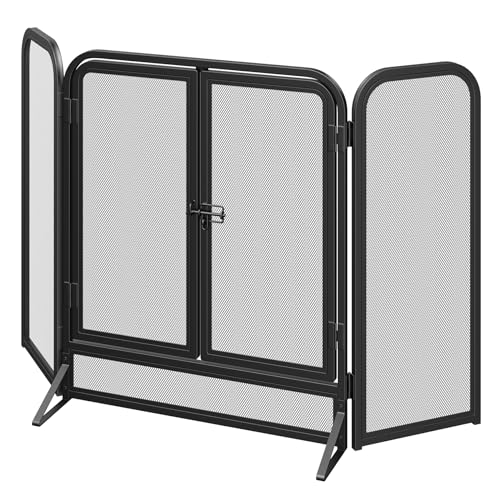 image for Mr IRONSTONE 3 Panel Fireplace Screen 51.5