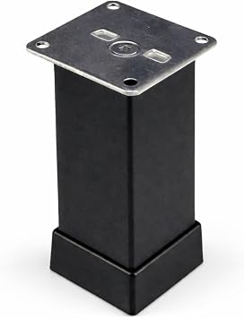 Metal Kare Mobilya Aya ,  nox, 40mm x 40mm, Y kseklik Ayarl , Dolap ve Koltuk i in, 4 Adet 4, 12 cm