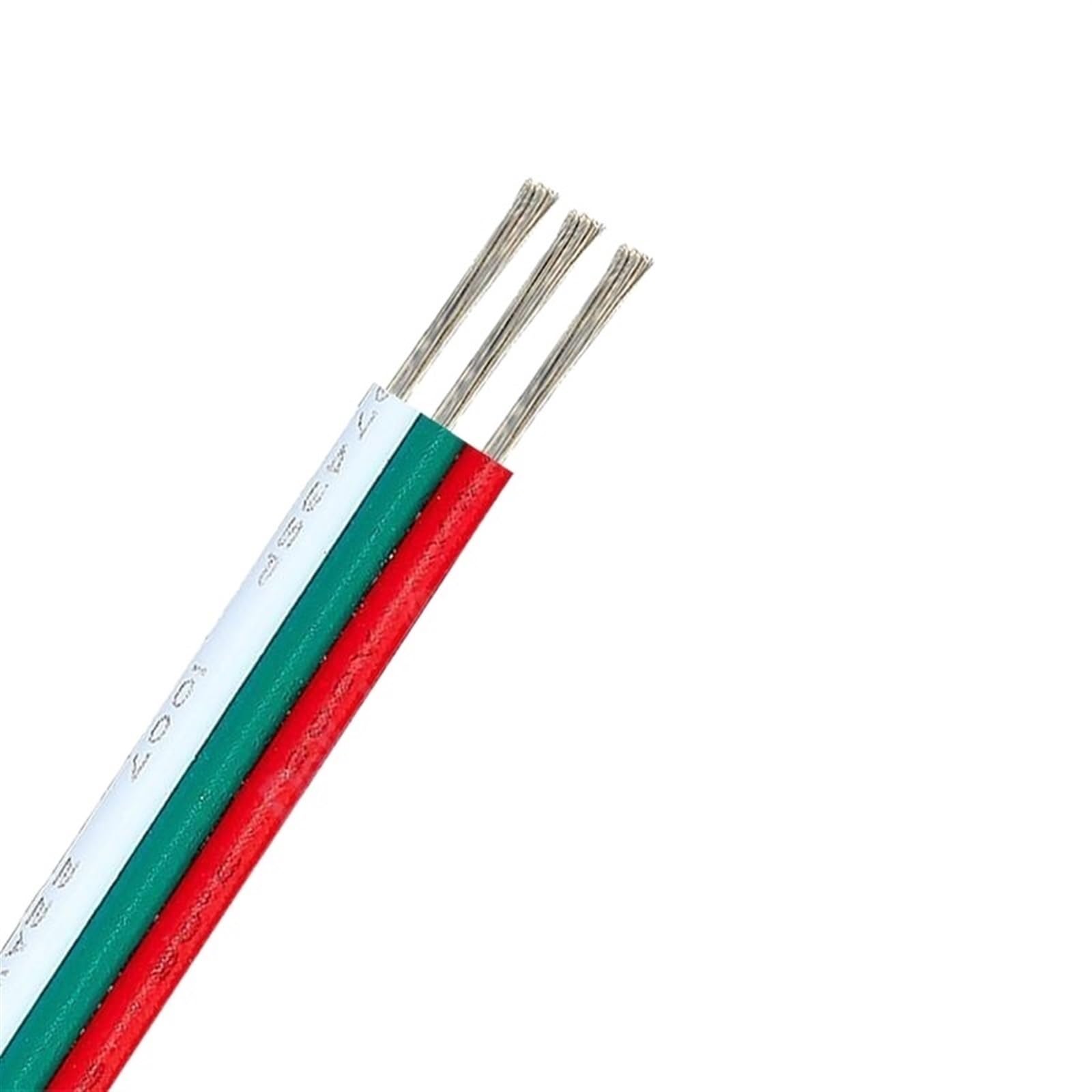 Przewód elektryczny, listwa kablowa, lity, 3-pinowy kabel świetlny 5050, przewody elektryczne 20AWG 10 m 2 4 5 6-żyłowy przewód z miedzi cynowanej Złącze kablowe (kolor: 4 piny, rozmiar: 10 m)(3pin,20