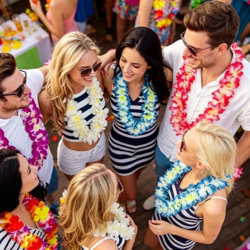 Hawai Lei detalles florales de bienvenida para invitados de cumpleaños y disfraces 3