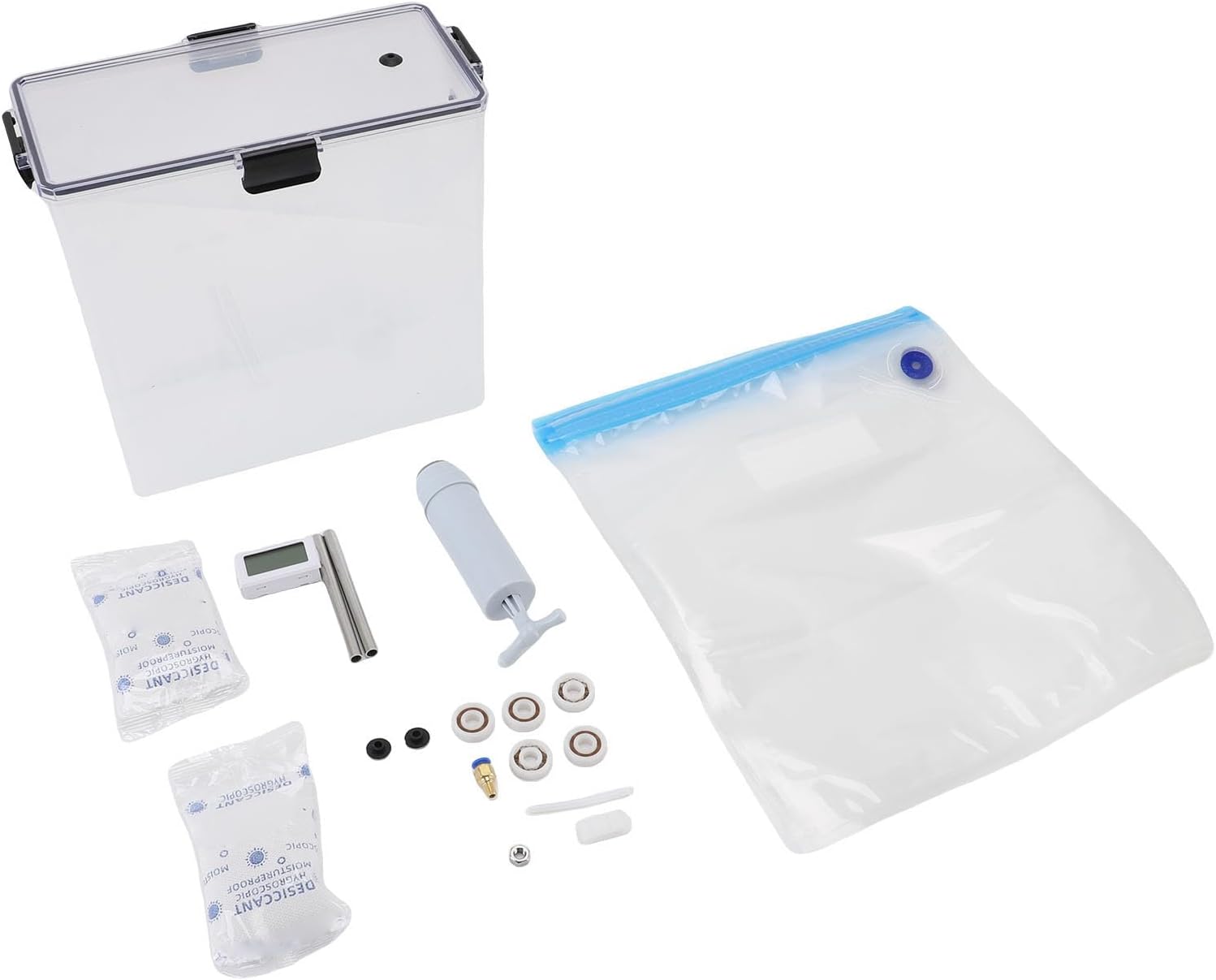 3D Printing Filament Dehydrator Storage Box with Rolling Spool Holder for Superior Print Quality and Monitoring Humidity Levels for 3D Printer Enthusiasts