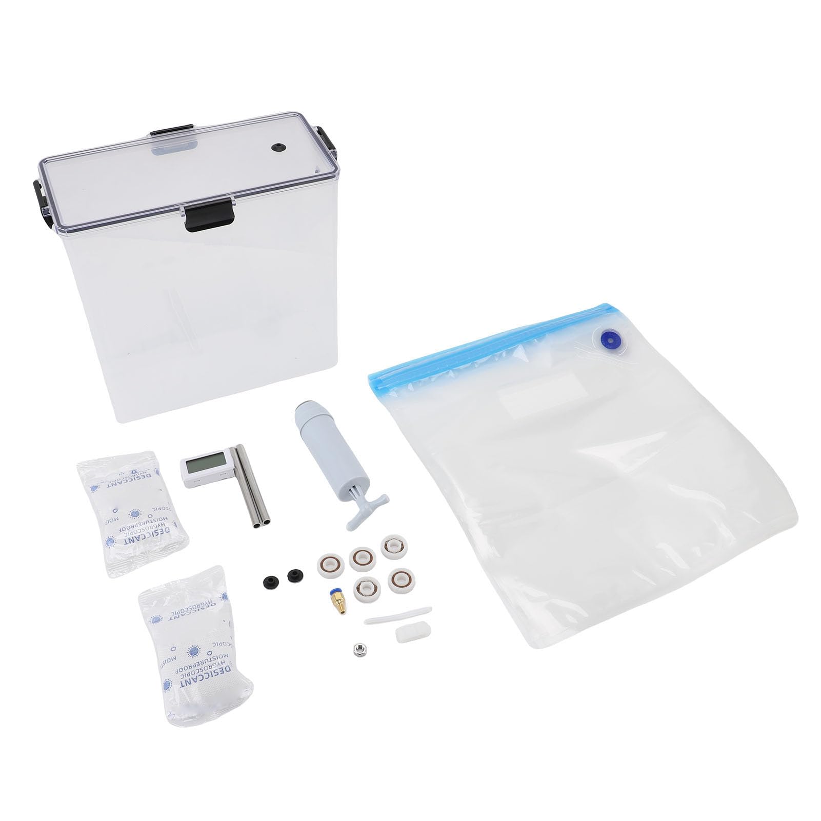 FTVOGUE 3D-Drucker-Filament-Trockenbox, ABS-Filament-Trocknerbox mit Rollspulenhalter, Hygrometer und Vakuumbeuteln, 10 X 5 X 9,33 Zoll, Zur Aufbewahrung von 3D-Druck-Filamenten