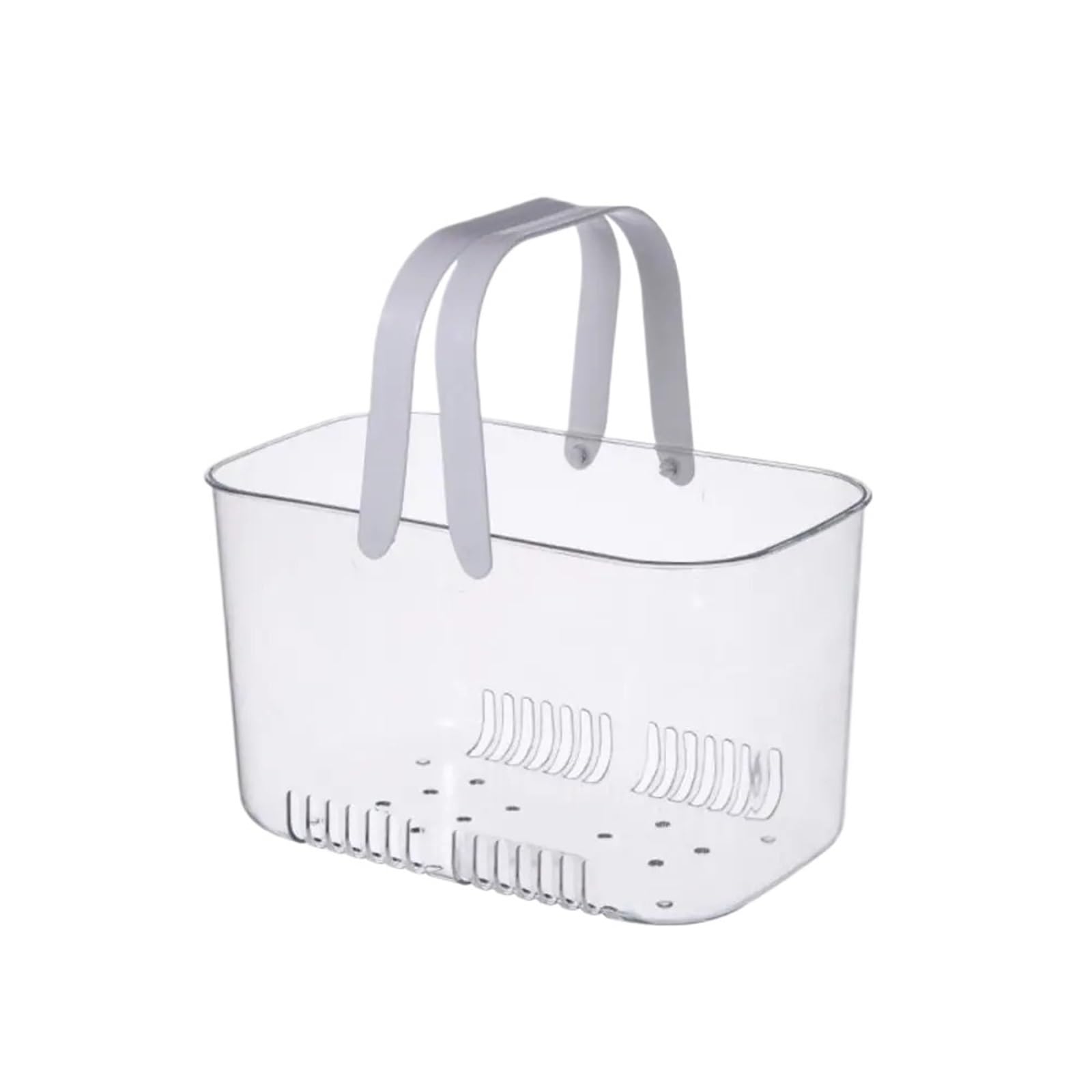 BAYNOPURIN Shower Bag Bottom Hollow Bathroom Storage Easy To Drain Swim Basket Durable Portable With Transparent Handles(Transparent)