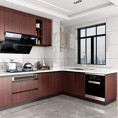 Image of NAREVAL Wooden Wallpaper DIY Self Adhesive Wallpaper Vinyl Door, Office, Wooden Furniture, Shelf Liner, Almirah, Table Top, (Dark Wood Y1)