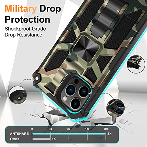For Apple Iphone 14 Pro Max Case [With Kickstand] [Military Grade Case] [Anti-Drop Protection] Shock Absorption, All-Round Protection, Camouflage Pattern Rugged Case For Iphone 14 Pro Max(Army Green) #TOP5