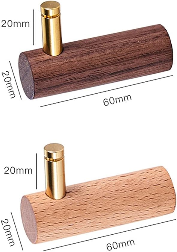 JSEIAJB Wood Wall Hooks Walnut Brass Towel Coat Hanging Holder Entryway Natural Wooden Towel Hooks Home Decoration Hanger(White-Patch Five-Pointed star4)