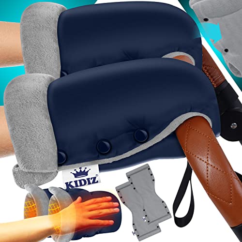 KIDIZ® Handwärmer Kinderwagen Handschuhe Handmuff Kinderwagenmuff mit warme Plüschmaterial Fleece und Baumwolle Innenseite Wasserdicht Winddicht Handwärmer Universalgröße für alle Kinderwagen Buggy