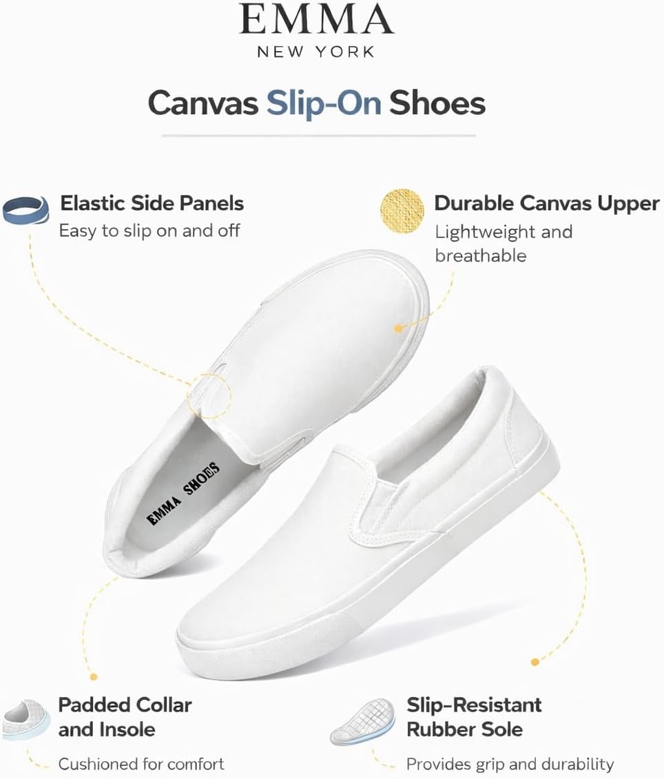 Emma Shoes Canvas Slip On Sneakers for Women image 3