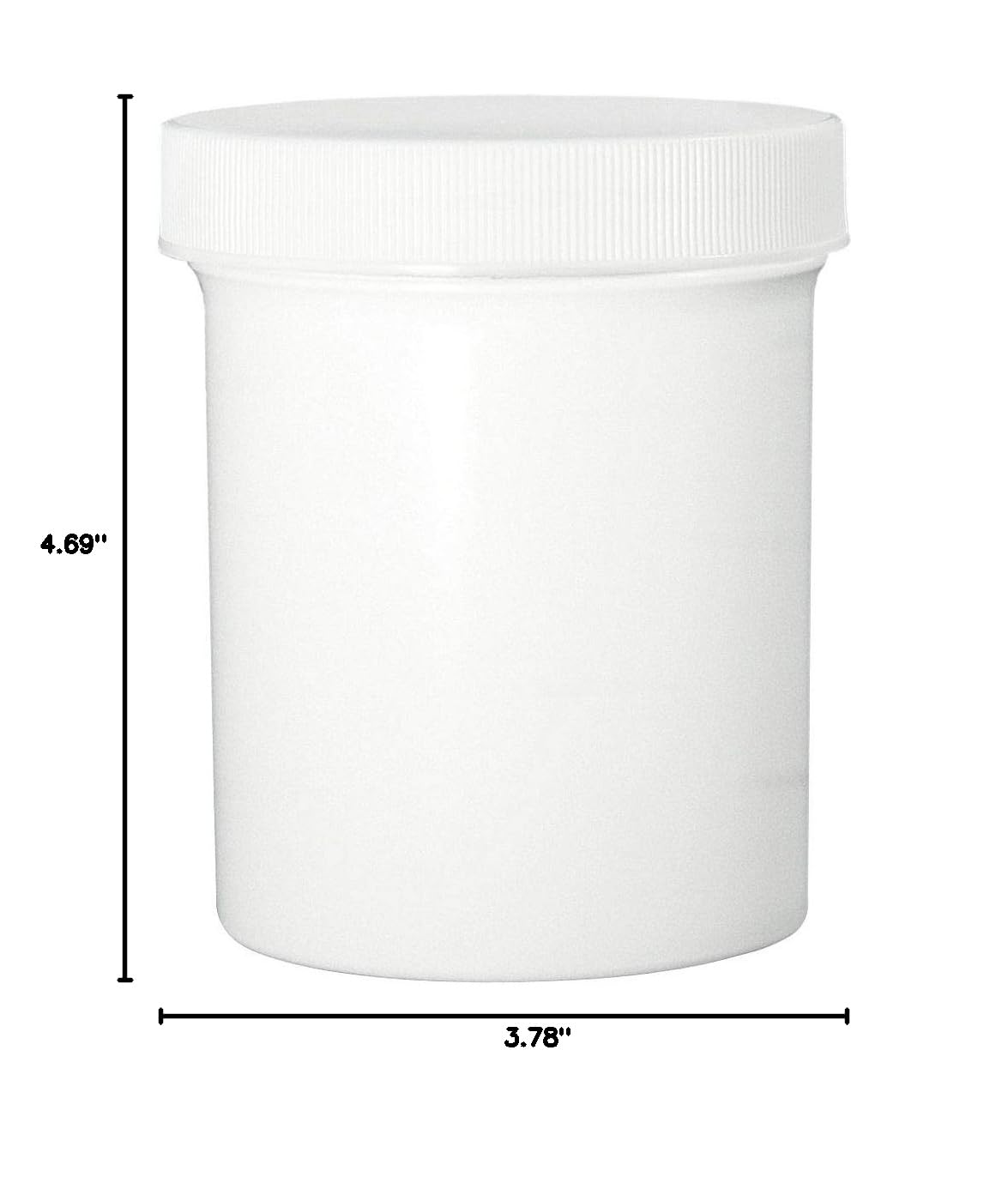 Qorpak PLC-07189 White Polypropylene Jar with 120-400 White Polypropylene Unlined Cap, 32 oz (Pack of 24)