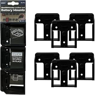 18V Bosch Battery Holder - 6 Pack, Black, Plastic