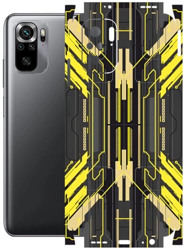 Image of AtOdds - Full Body Back Screen Guard Protector Film - Lamination Wrap Skin Sticker Compatible with REDMI Note 10 | Scratchproof Matte Finish (Cyber Yellow)