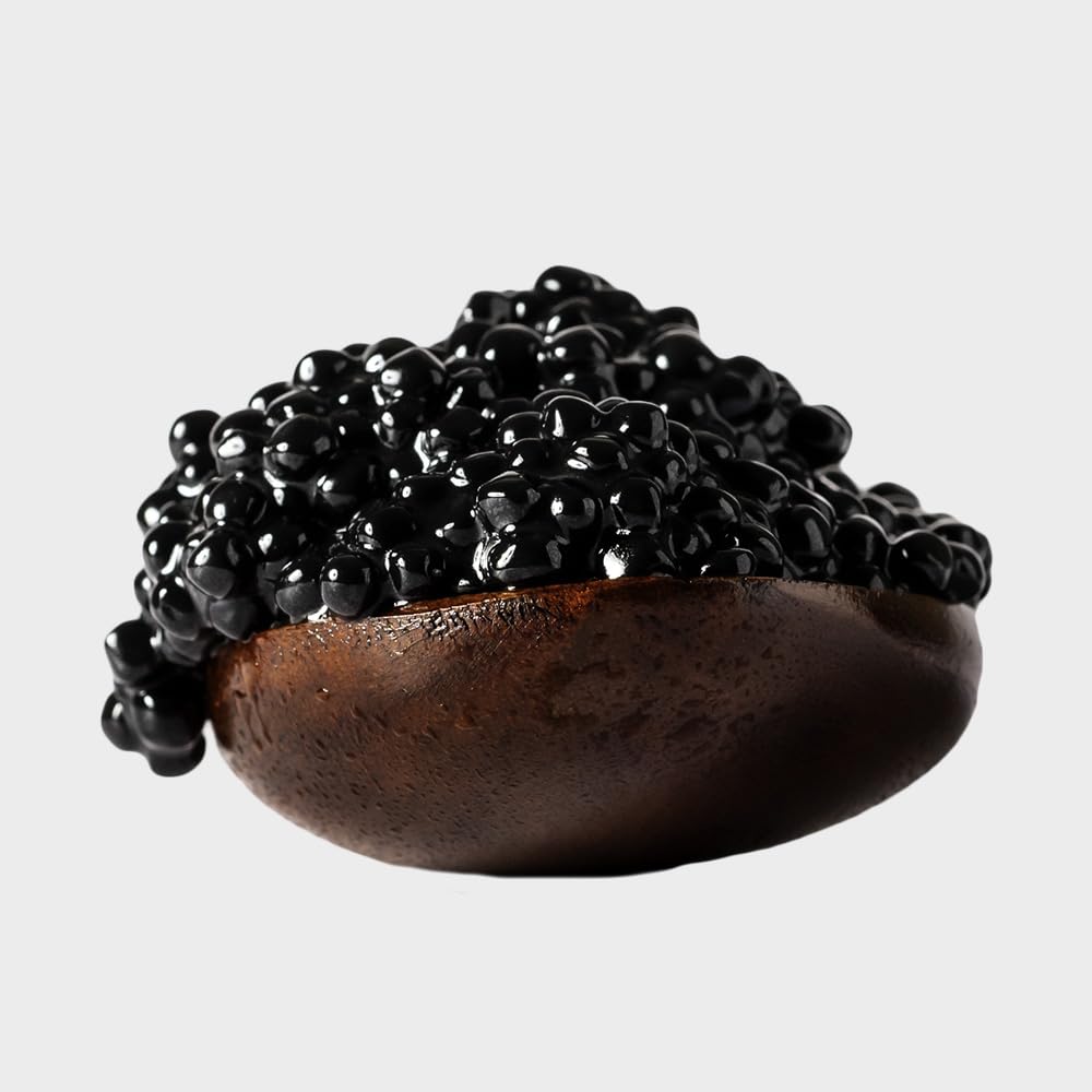 Eurocaviar - Shikran - Confezione Assaggio – 4 x 50 g di Perle di Caviali: Bottarga di Muggine Nera, Bottarga di Muggine Rossa, Salmone Affumicato, Acciughe + 200 ml di Champagne Senza Alcool – Set