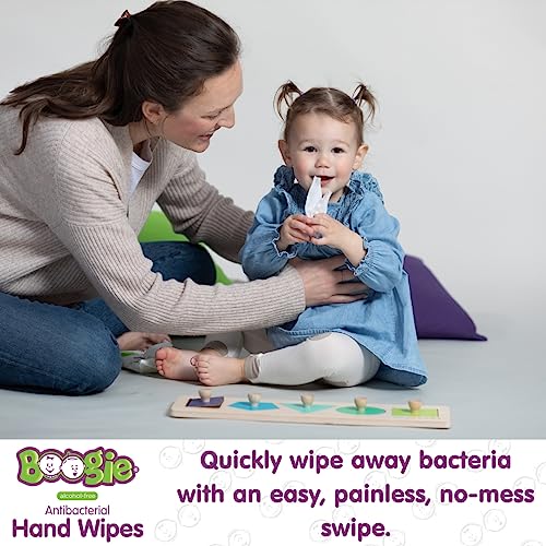 Hand Sanitizer Wipes by Boogie Wipes, Alcohol-Free, Hypoallergenic and Moisturizing Aloe, Boogie Han