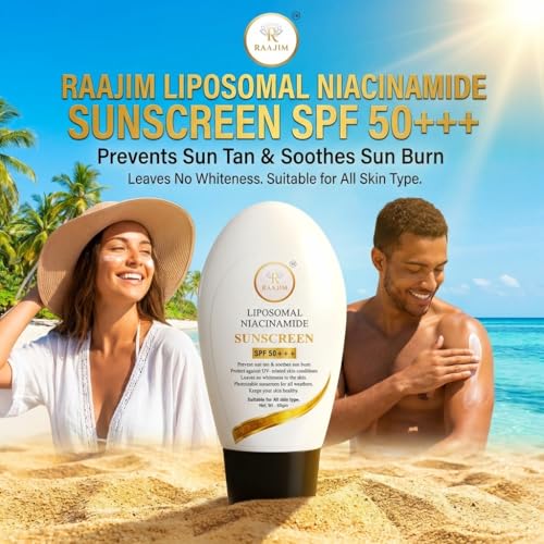 Image of Liposomal Niacinamide Sunscreen SPF 50 PA+++ for Broad Spectrum UVA and UVB Protection | Photostable Lightweight Non Greasy No White Cast Sunshield | Suitable for All Skin Types (60g)