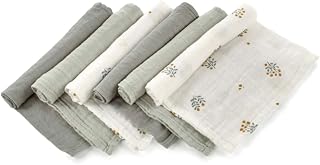 Jané 6er Set Baby Mulltücher 35x35 cm, Baumwolle & Bambus, Multifunktional, Antiallergisch, Nachhaltig, Grün