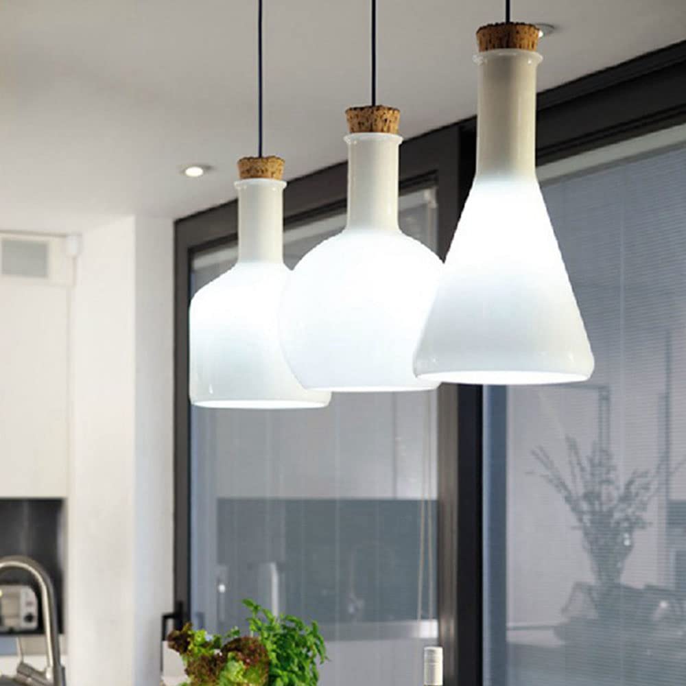Kitchen Island E27 Lampe suspendue à tête unique pour salon, chambre à coucher, bureau, salle à manger, lustre en verre créatif moderne, bouteille de vin à la mode, bouteille magique It's so kind of