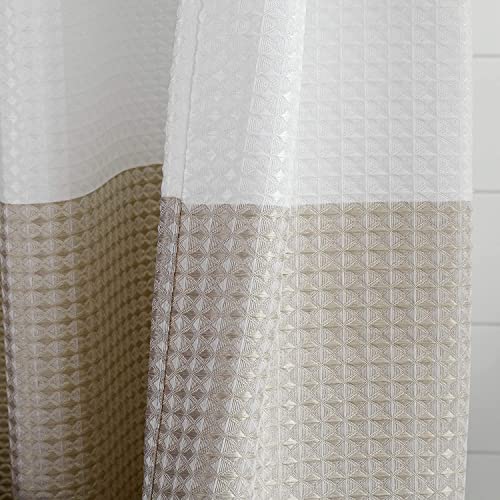 Dainty Home Bathroom 3D Textured Bath Ombre Waffle Shower Curtain Set with 12 Roller Ball Hooks, 70x72 Water Resistant Polyester Fabric. Washable, Durable, Perfect Stylish Shower Curtain Decor by Dainty Home - Used condition - US$11.85