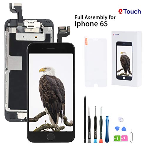 for iPhone 6S Screen Replacement Black LCD Display Compatible,Full Assembly Touch Digitizer with Front Camera,Home Button,Sensor,Earpiece,Speaker, Full Repair Tools Kit+Screen Protector. for iPhone 6S Screen Replacement Black LCD Display Compatible,Full Assembly Touch Digitizer with Front Camera,Home Button,Sensor,Earpiece,Speaker, Full Repair Tools Kit+Screen Protector.