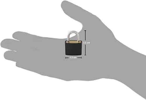 Vista 25 de Pequeño candado de latón macizo cubierto de ABS duradero con llave individual - Juego de 8 candados (multicolor, 8 unidades)