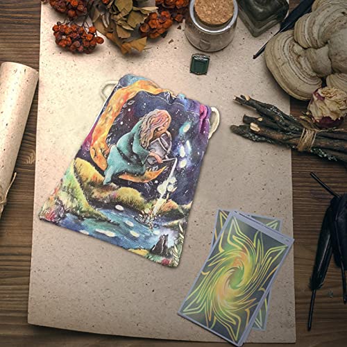 5 Pcs baralho tarô - armazenamento dados cartão tarô veludo - Porta-cartões tarô para joias com cord