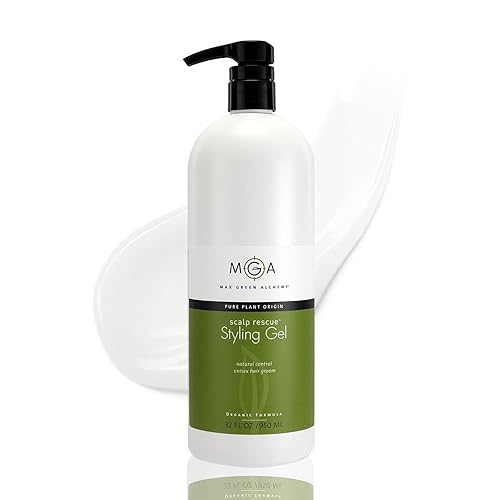 Vista 10 de MGA Gel vegano para peinar el cabello, fórmula orgánica de rescate del cuero cabelludo para un estilo de cabello flexible y natural, productos