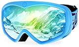 Picador Ski Goggles Over The Glasses With Anti-Fog UV400 Protection Lens For Youth And Kids (Blue)